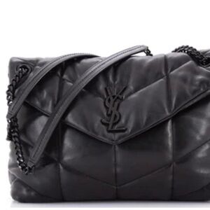 Yves Saint Laurent Black Quilted Shoulder Medium Bag